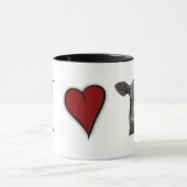 Mug Boeuf noir d'Angus - conception de coeur d'amour (Centre)