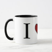 Mug Boeuf noir d'Angus - conception de coeur d'amour (Gauche)