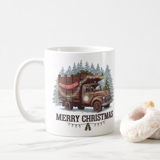 Mug Bogie classique des années 1950 Noël (Avec donut)