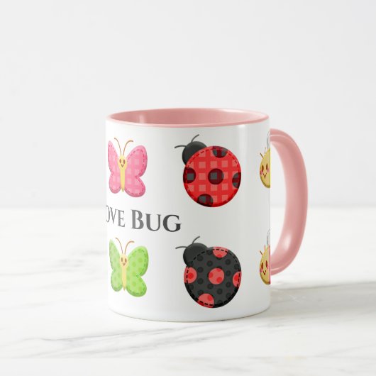 Mug Bogue d'amour rose mignon (Devant droit)