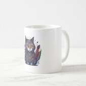 Mug Bohème Chat Whimsical Aquarelle Art Imprimer (Devant droit)
