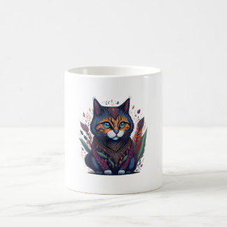 Mug Bohème Chat Whimsical Aquarelle Art Imprimer