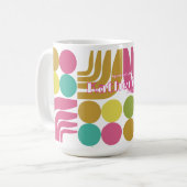 Mug Bohème Rose Vert Bleu Marron (Devant gauche)