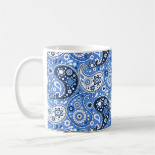 Mug Bohemian Paisley Blue Country Farm Style