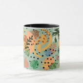 Mug boho abstract tropical pattern -minimal leaf desig (Centre)