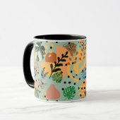 Mug boho abstract tropical pattern -minimal leaf desig (Devant gauche)