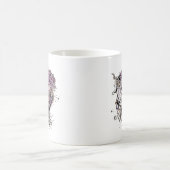 Mug Boho adorable crâne unicorne et fleurs (Centre)