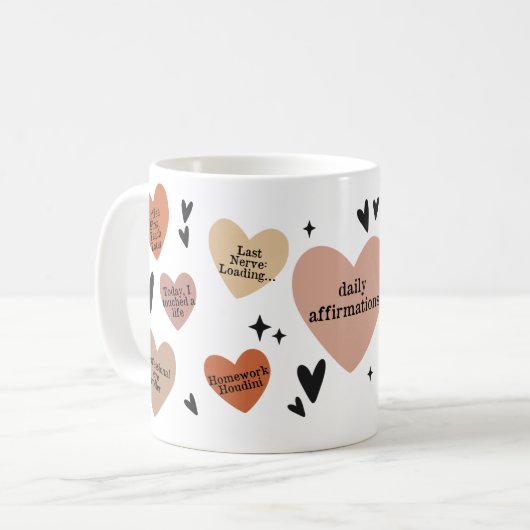 Mug Boho Affirmations Heart Teacher Cadeau (Devant gauche)