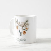 Mug Boho Aquarelle Ornement de Noël Nom personnalisé (Devant gauche)