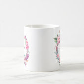 Mug Boho Aquarelle Peonies roses Fleurs Wreath (Centre)