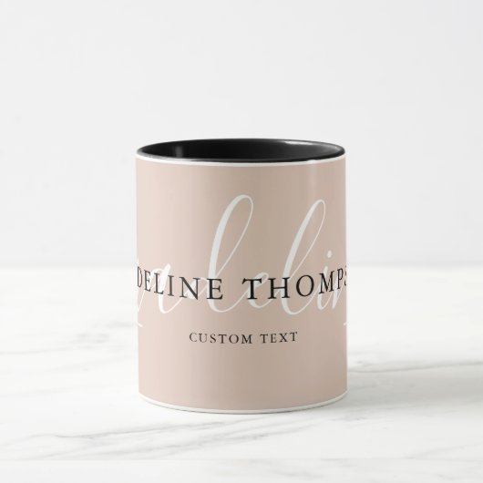 Mug Boho Beige Calligraphie Café Thé (Centre)