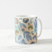 Mug Boho bleu vert floral botanique fantaisiste (Devant droit)