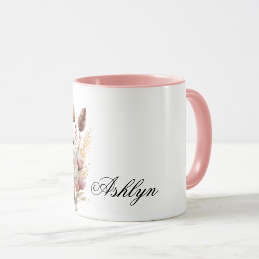 Mug Boho Blush Floral (Devant droit)