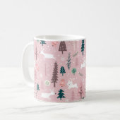 Mug Boho Blush Pink Winter Woodland Noël (Devant gauche)