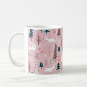 Mug Boho Blush Pink Winter Woodland Noël (Gauche)