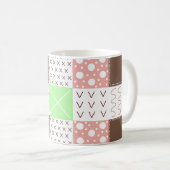 Mug Boho Brown, Bourgogne, vert et mauve Whimsical (Devant droit)