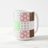 Mug Boho Brown, Bourgogne, vert et mauve Whimsical (Devant droit)