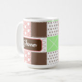 Mug Boho Brown, Bourgogne, vert et mauve Whimsical (Devant gauche)