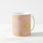 Mug Boho Celestial Sun Stars Motif rose (Devant droit)