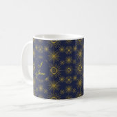 Mug Boho Celestial Sun Stars Personnalisé Bleu (Devant gauche)