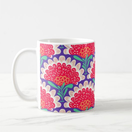 Mug Boho Chic Floral Vintage Imprimer. (Gauche)