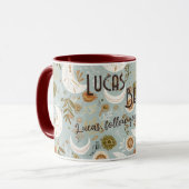 Mug Boho chic lunes et éléments botaniques dans des to (Devant gauche)