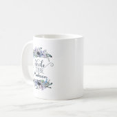 Mug Boho Chic Mint & Navy Floral Mariage Bride Tribu (Devant gauche)
