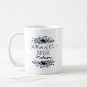Mug Boho Chic Mint & Navy Floral Mère de la mariée (Gauche)