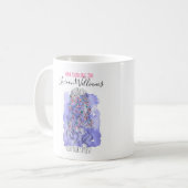 Mug Boho Chic Violet Mariée Coiffure Aquarelle Floral (Devant gauche)