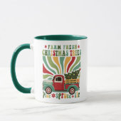Mug Boho Christmas Farm Arbres frais Camion (Gauche)