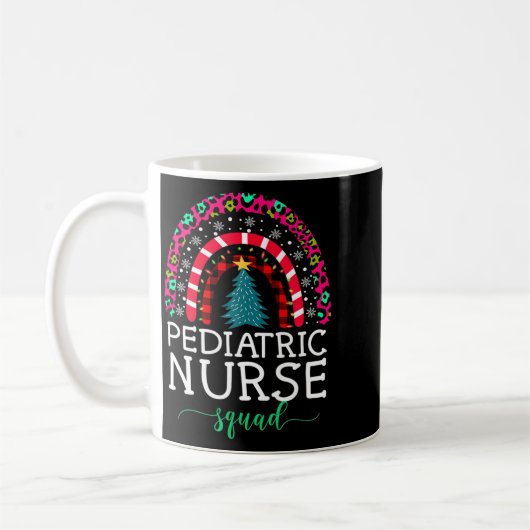 Mug Boho Christmas Leopard Rainbow Pediatric Nurse Squ (Gauche)