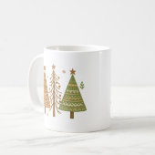 Mug Boho Christmas Trees Neutral Holiday Style (Devant gauche)