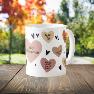 Mug Boho Coeur Citation Cadeau, Affirmation de l'ensei