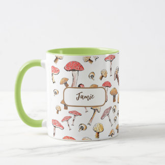 Mug Boho Cottagecore Champignons Dessiné À La Main Per
