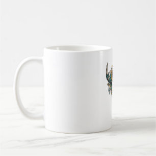 Mug Boho Crâne de Taureau Tournesol Vintage Gravure We
