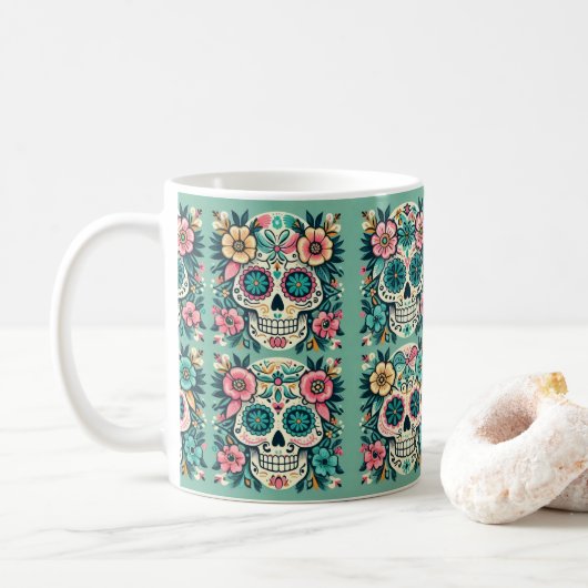 Mug Boho Crânes de Sucre (Avec donut)