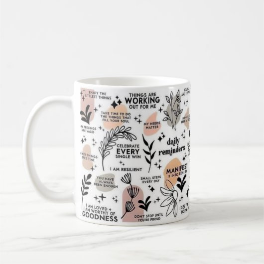 Mug Boho Daily rappelle les affirmations Mug, 11 oz (Gauche)