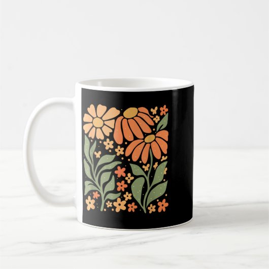 Mug Boho Daisy Flower,retro Floral Funny Gift Tee Wome (Gauche)