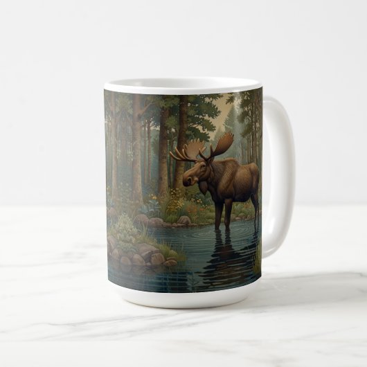 Mug Boho de l'orignal rustique forêt boisée verdure (Devant droit)