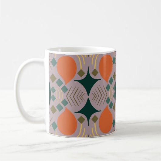 Mug Boho Diamant Géométrique Violet (Gauche)