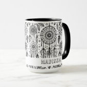 Mug Boho Dreamcatcher Feathers Nom de coloration (Devant droit)