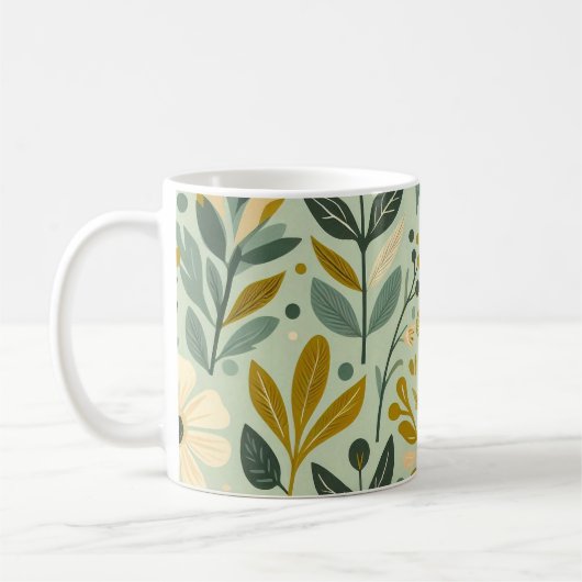 Mug Boho du milieu du siècle Floral Fleurs Fleurs sauv (Gauche)
