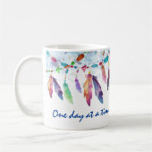 Mug Boho Feather Native Tribal "Un jour à la fois" (Gauche)