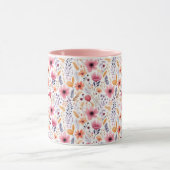 Mug Boho Fleur de Sable Rose Orange Pourpre Corail Flo (Centre)