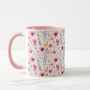 Mug Boho Fleur de Sable Rose Orange Pourpre Corail Flo