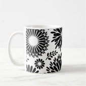 Mug Boho fleurs Motif floral vectoriel noir et blanc (Gauche)