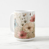 Mug Boho Fleurs sauvages & papillons (Devant gauche)