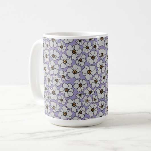 Mug Boho Fleurs Sauvages Sur Lavande (Devant gauche)