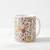 Mug Boho Floral Birds Motif de jardin (Devant droit)