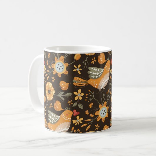 Mug Boho Floral Birds Motif de jardin (Devant gauche)
